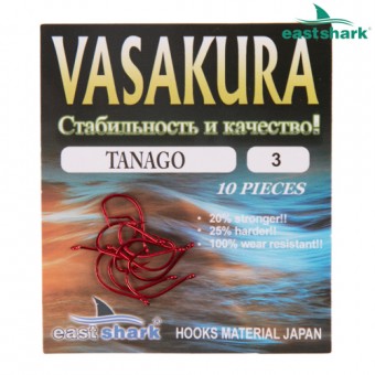 Крючки TANAGO Red Vasakura № 4 (уп/10 шт)