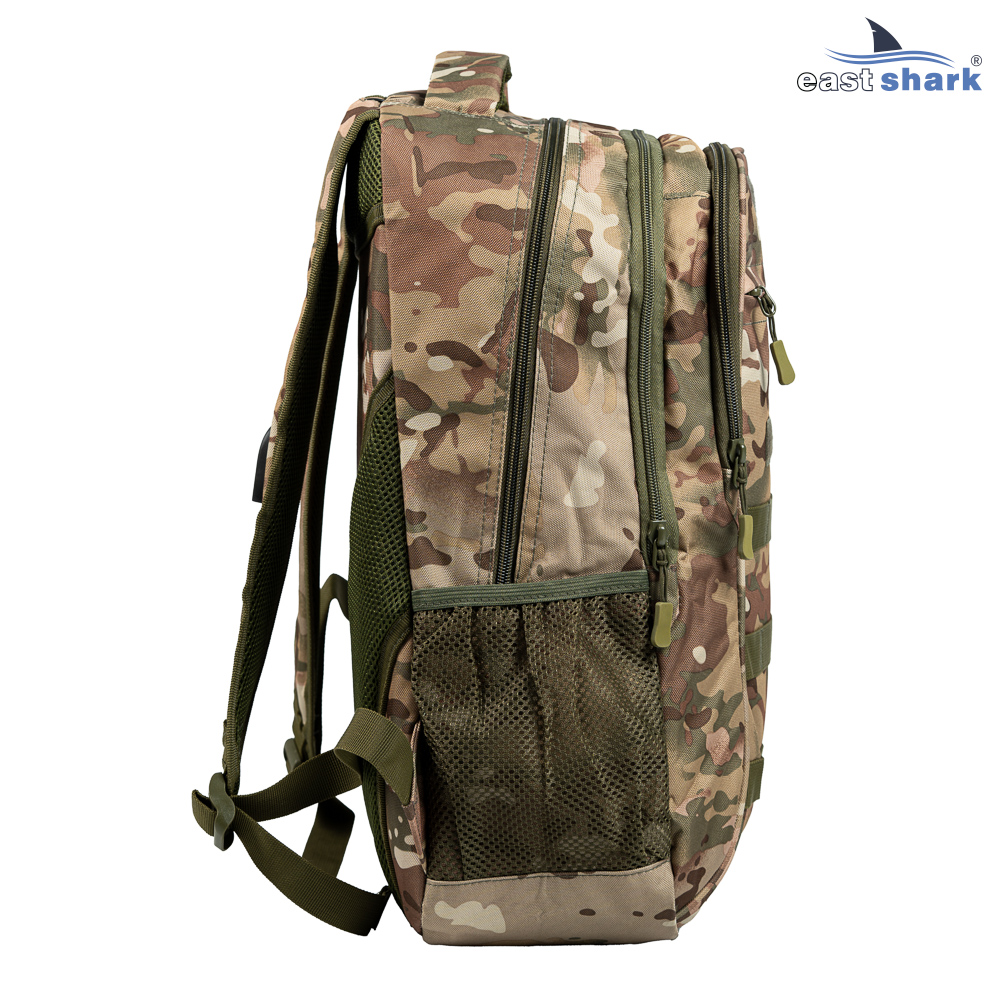 Рюкзак EastShark S-016-3 (USB, AUX) зелёный  камуфляж