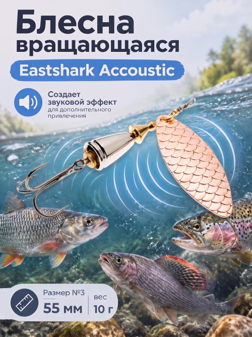 3002 Блесна вращающаяся ES Long Chip Accoustic №3 55mm 10g #008
