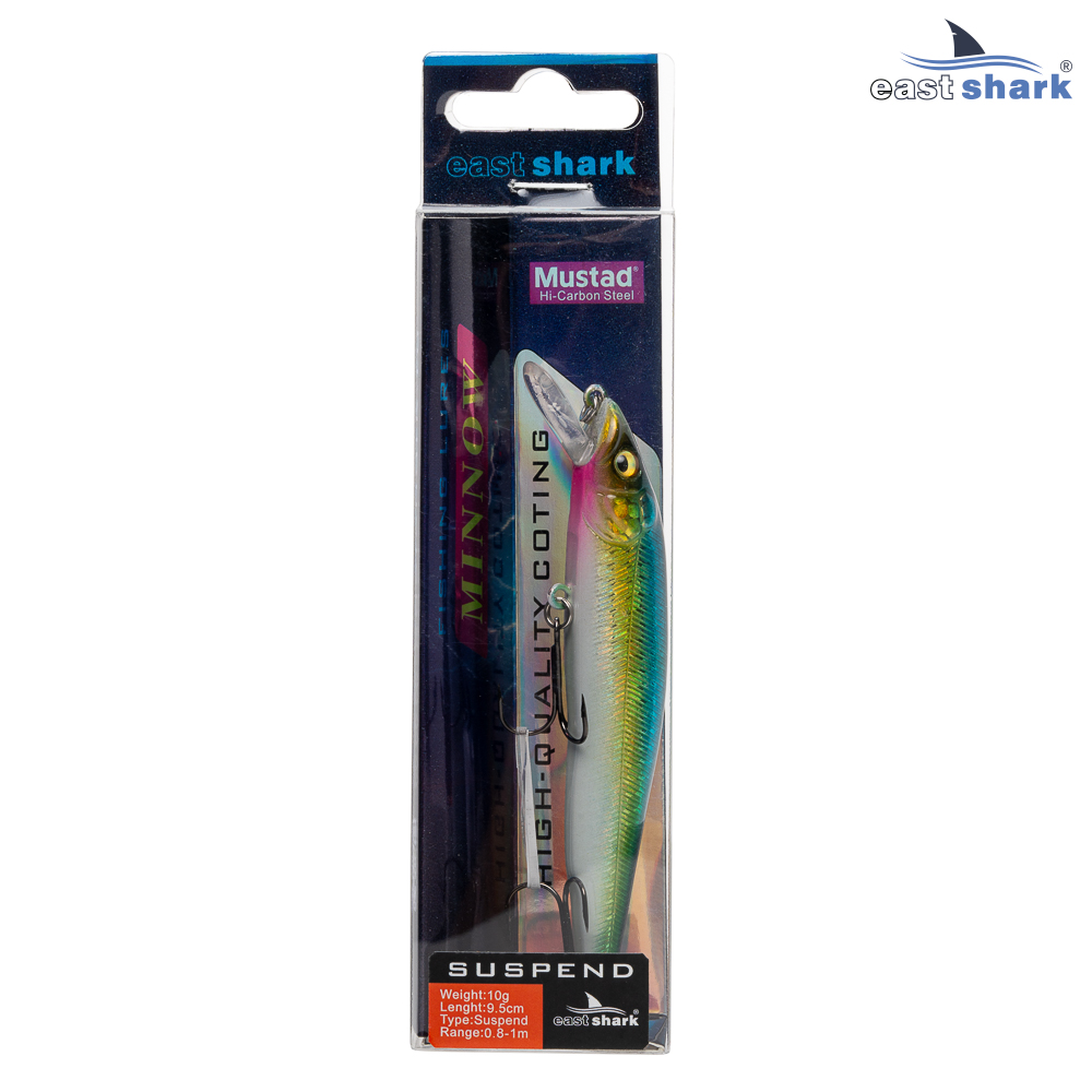 Воблер EastShark Kudo 9.5см. 10г. 0.8-1m Suspending col.#001