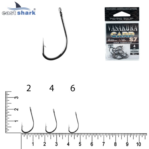 Крючки NEW EastShark Vasakura S7 № 2 BL