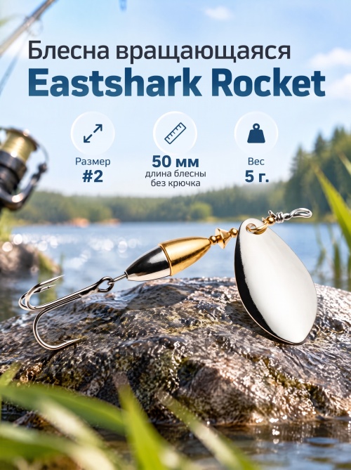 3028 Блесна вращающаяся ES Rocket №2 50mm 5g #001