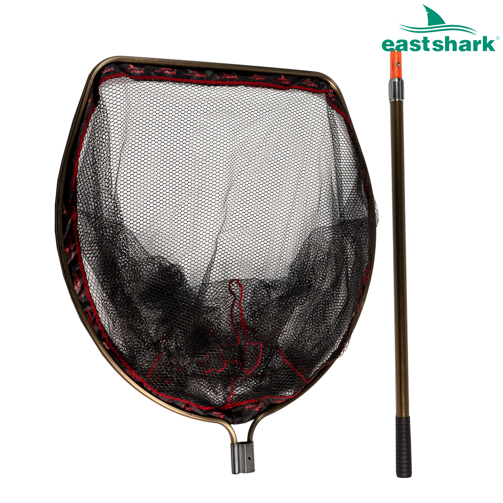 Подсак ES прорезиненный  полукруглый 75*75 см мет. ручка 1,9 м.