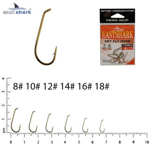 Крючок одинарный EastShark Fly Hook №10 (уп.10 шт)