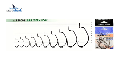 Крючок офсетный EastShark Worm Hook №1 (уп.9 шт)