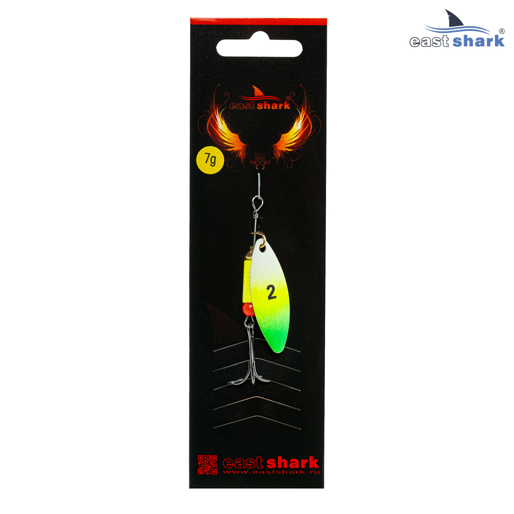 Блесна вращающаяся (уп./5шт.) EastShark Longer размер-2 (7 грамм) col.#664