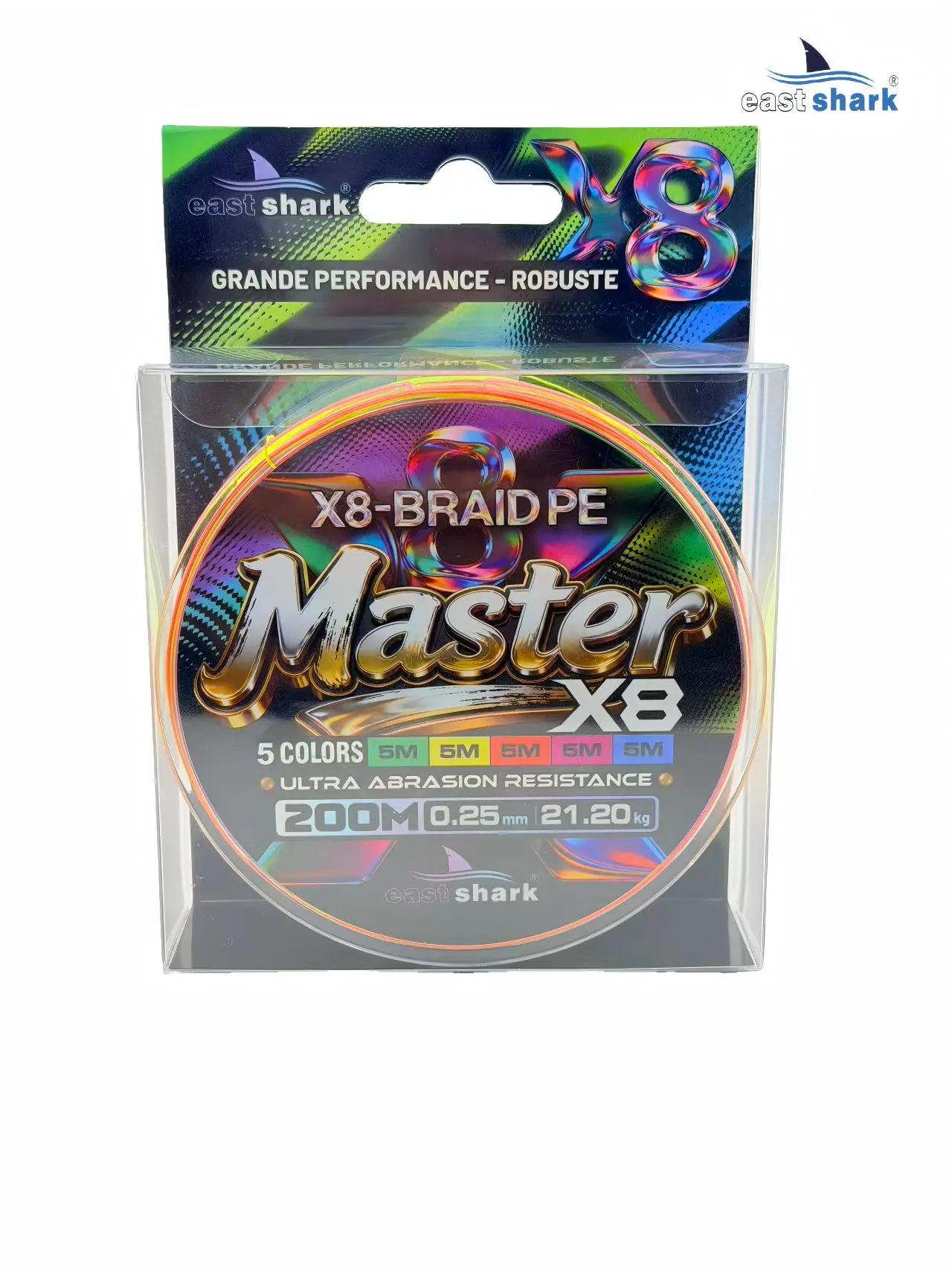 Шнур EastShark Master PE X8 200м 0,08мм #0.2 multicolor