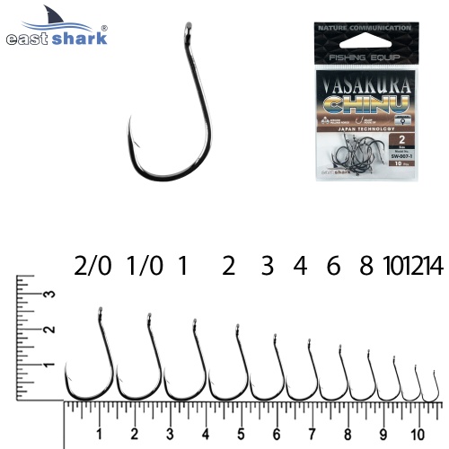 Крючки NEW EastShark Vasakura CHINU № 1 BL