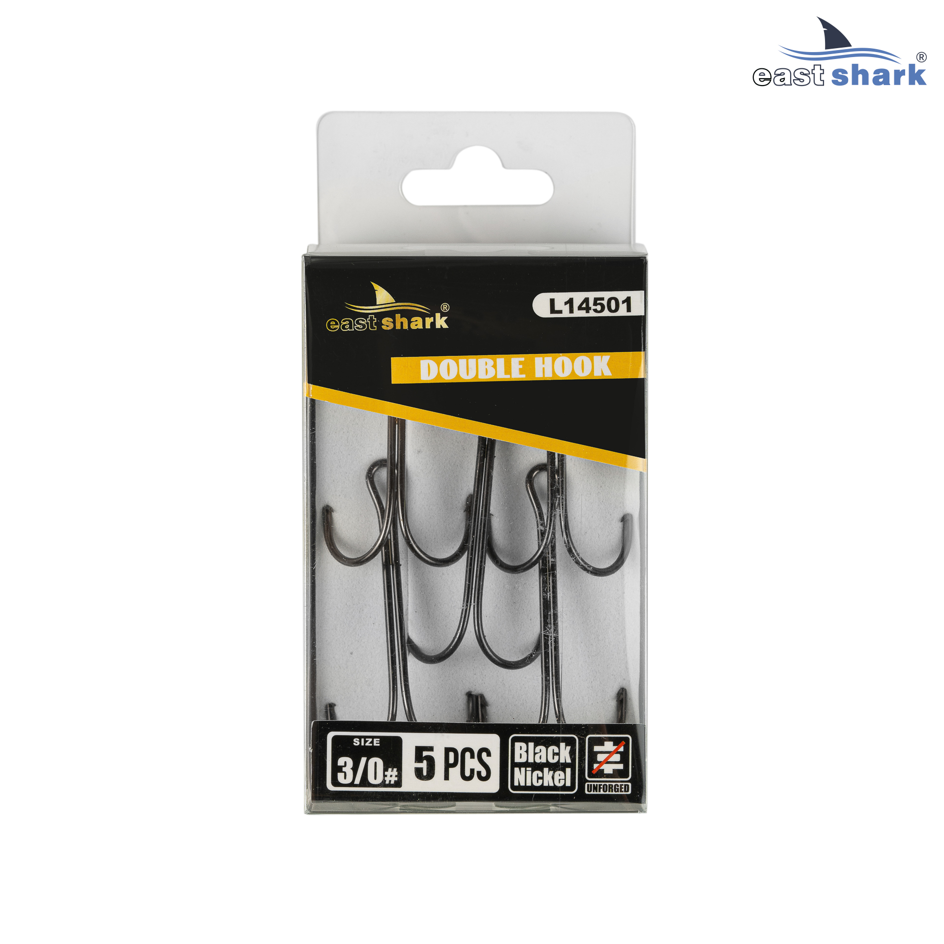 Крючок двойной EastShark Double Hook Long Shank №3/0 (уп.5 шт)