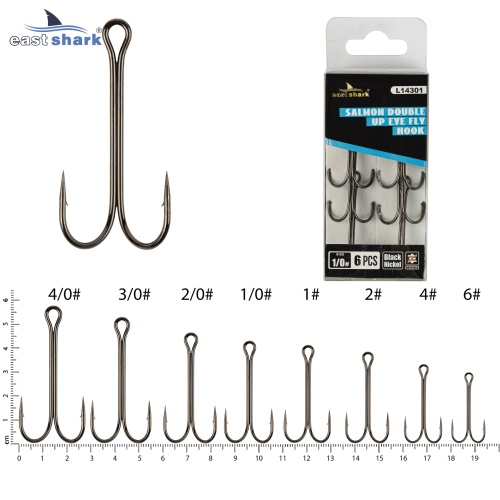 Крючок двойной EastShark Double Hook №1/0 (уп.6 шт)