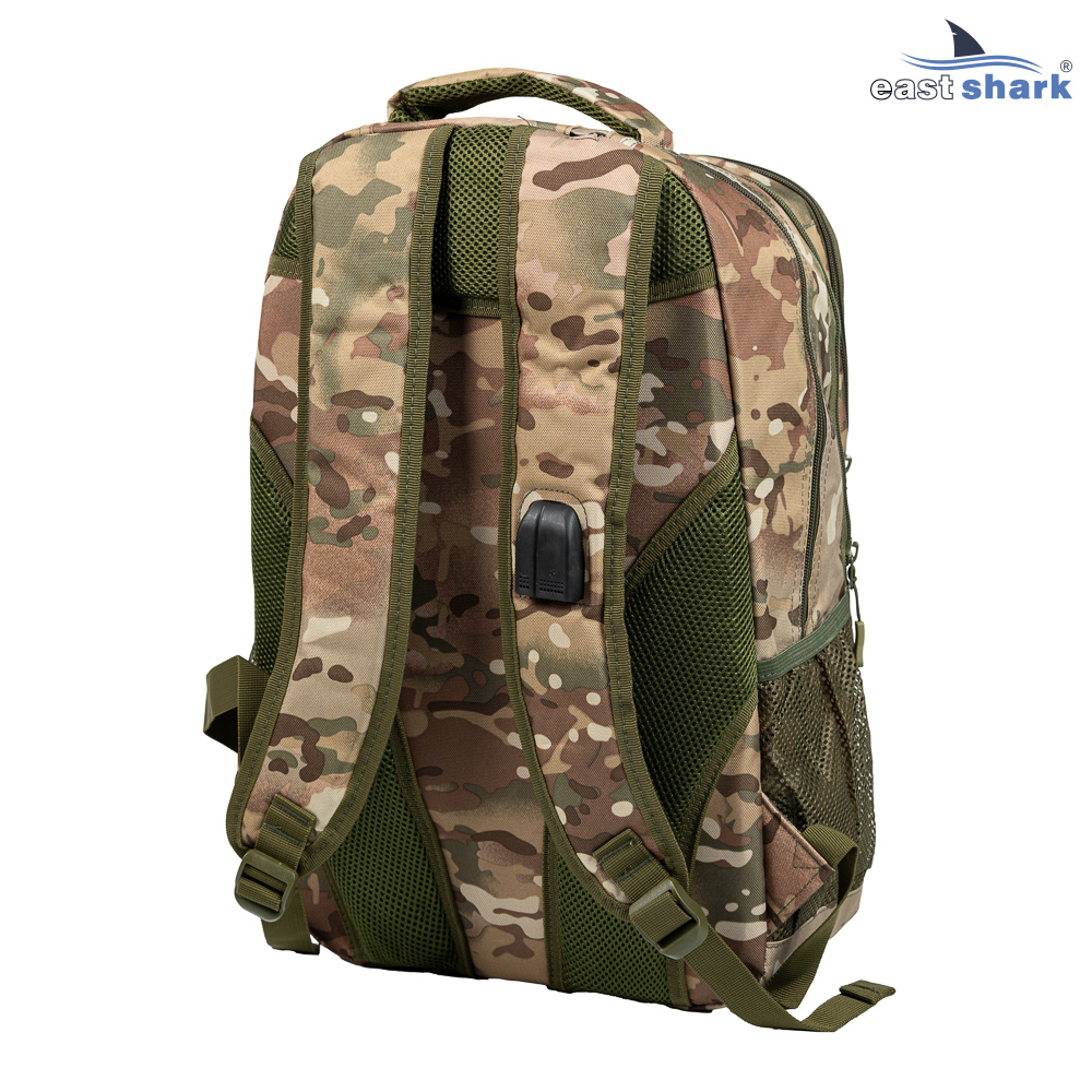 Рюкзак EastShark S-016-3 (USB, AUX) зелёный  камуфляж