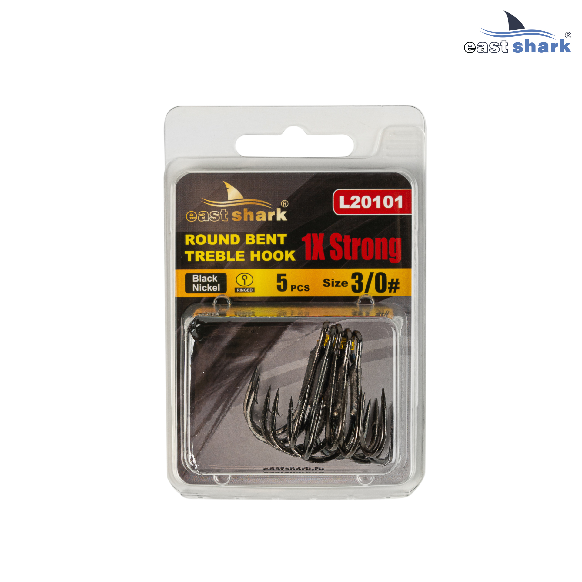 Крючок тройной EastShark 1x Strong Treble Hook №3/0 (уп.5 шт)