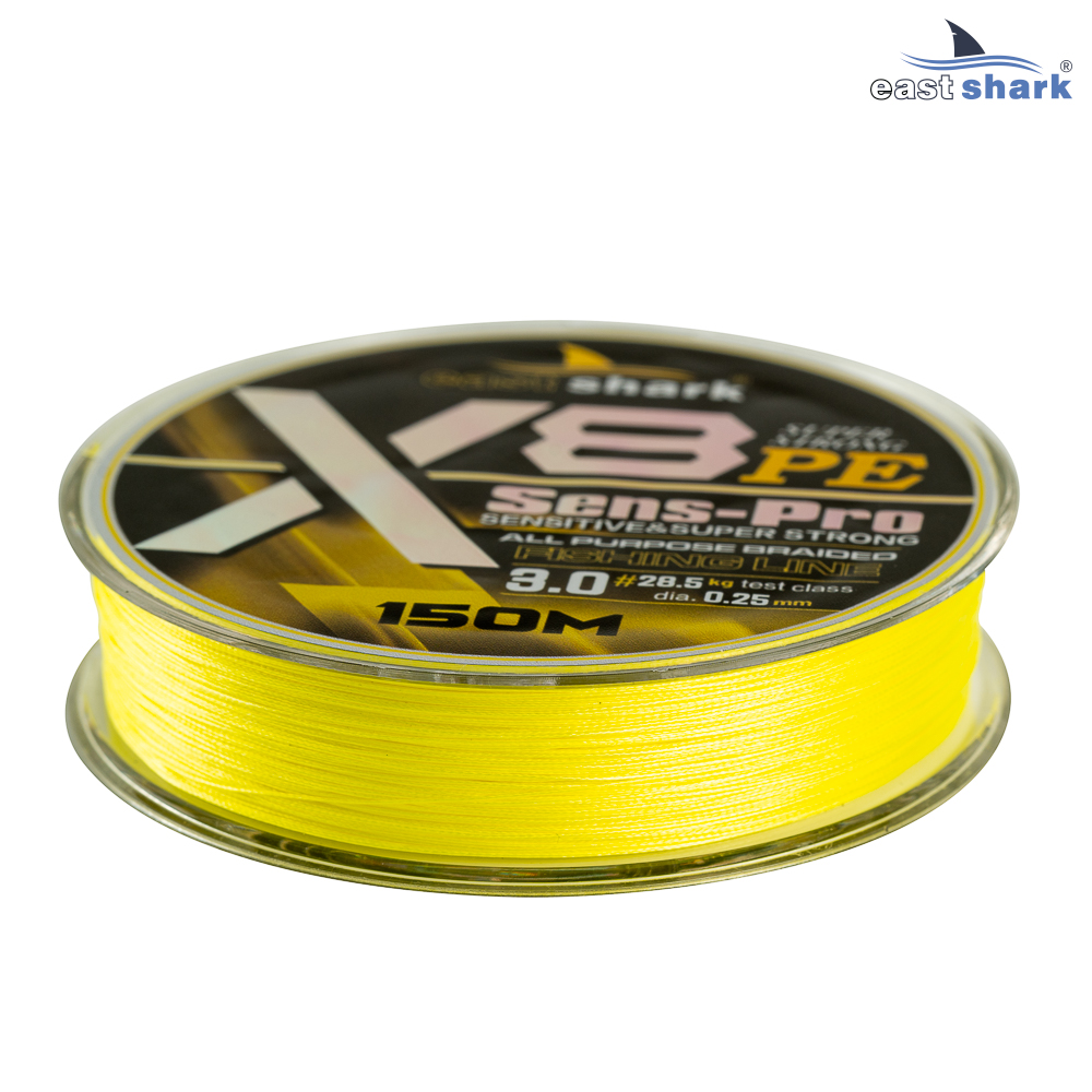 Шнур EastShark Sens-Pro X8 (150м) 0,08мм #0.2 желтый