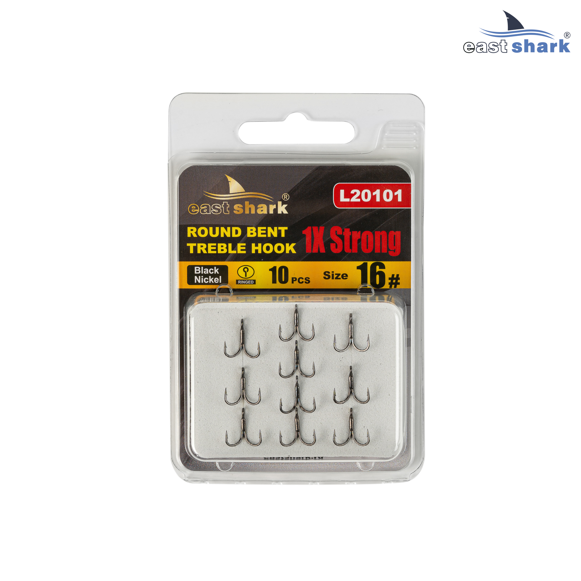 Крючок тройной EastShark 1x Strong Treble Hook №16 (уп.12 шт)