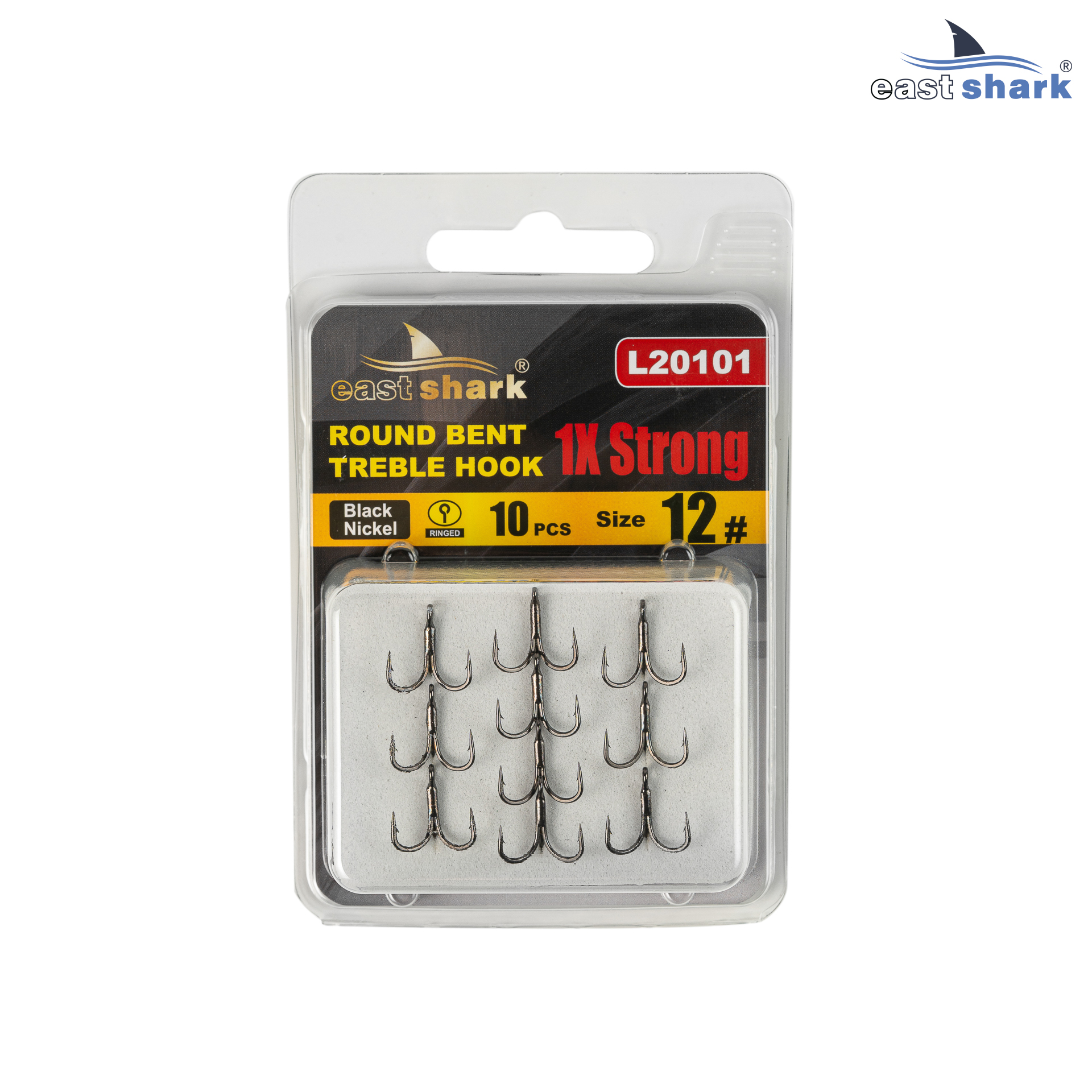 Крючок тройной EastShark 1x Strong Treble Hook №12 (уп.12 шт)