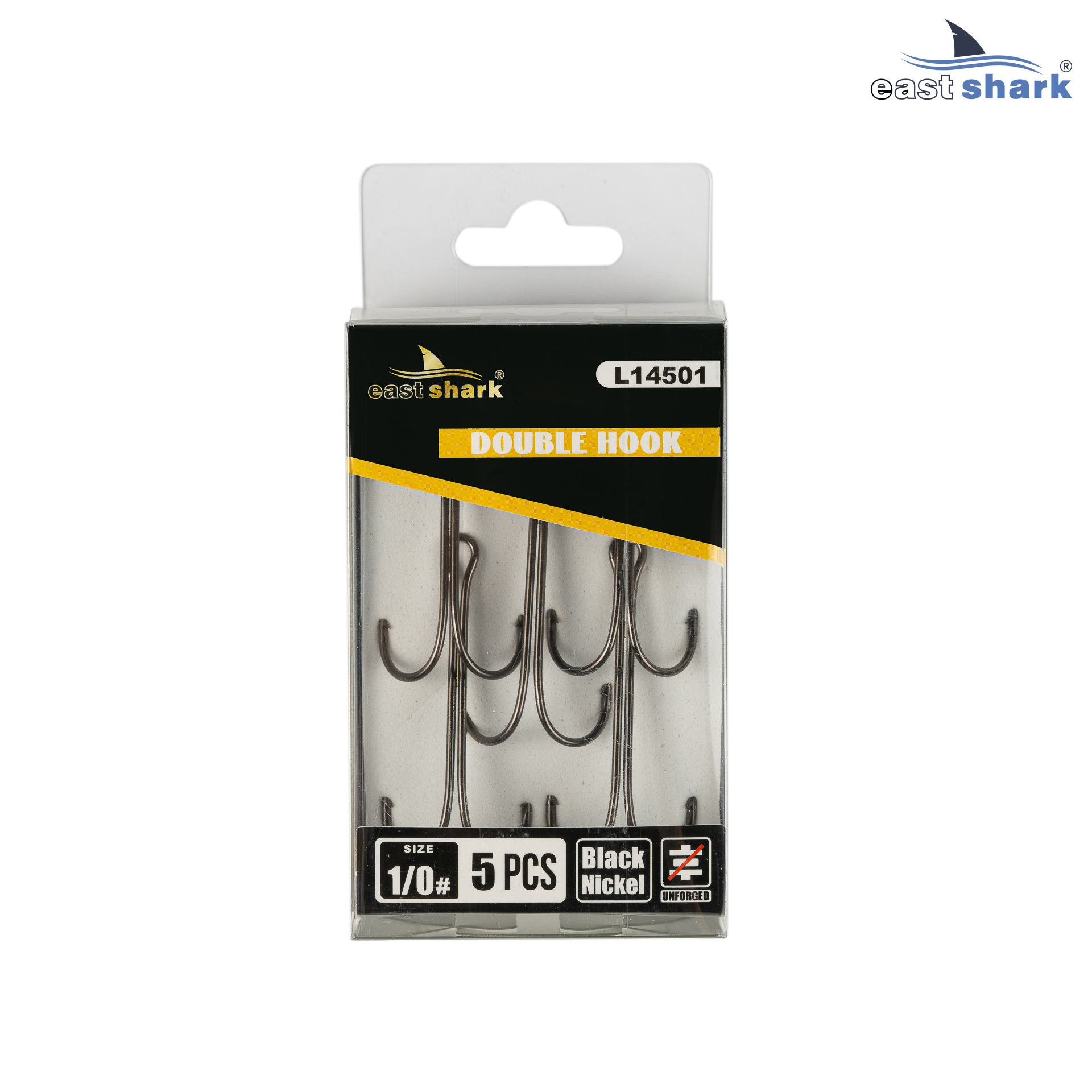 Крючок двойной EastShark Double Hook Long Shank №1/0 (уп.5 шт)