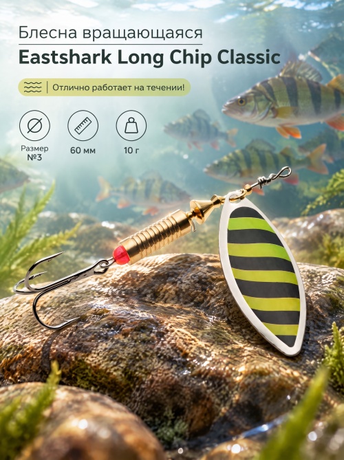3001 Блесна вращающаяся ES Long Chip Classic №3 60mm 10g #028