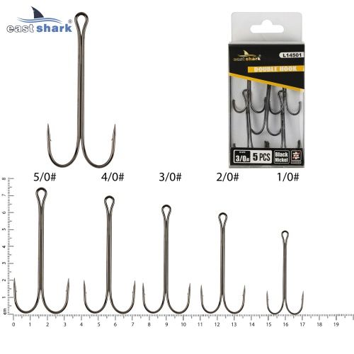 Крючок двойной EastShark Double Hook Long Shank №3/0 (уп.5 шт)