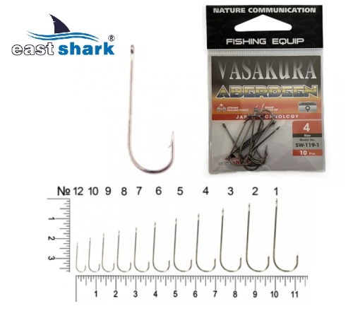 Крючки NEW EastShark Vasakura ABERDEEN № 1 BL (уп/10 шт)