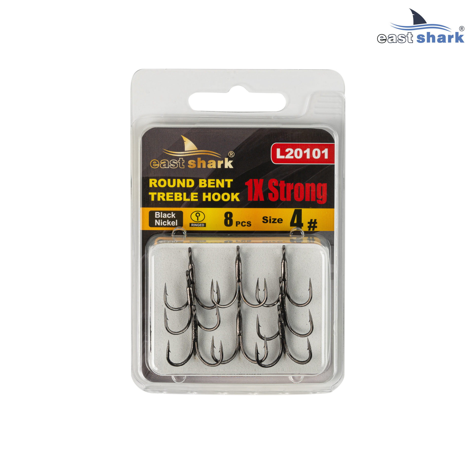 Крючок тройной EastShark 1x Strong Treble Hook №4 (уп.8 шт)