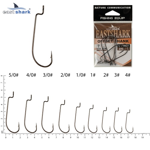 Крючок офсетный EastShark  Offset Shank №4/0 (уп.5 шт)