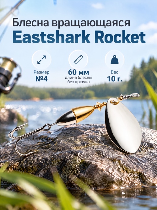 3028 Блесна вращающаяся ES Rocket №4 60mm 10g #001
