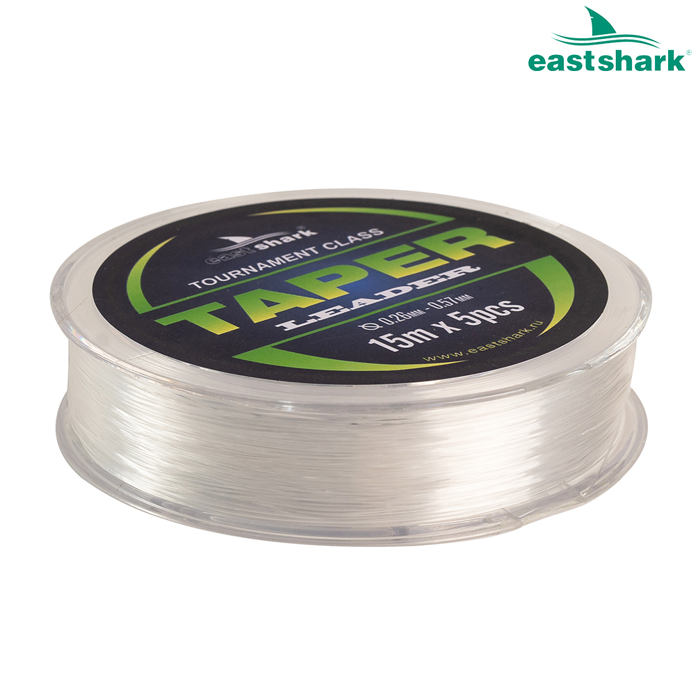 Шок-лидер TAPER LEADER  EastShark 0,57 mm-0.26 mm 15m  (5 шт)
