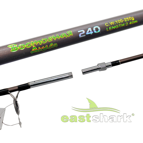 Удилище ES Крокодил коричневый с резьбой (100-250 гр) 2,4 м