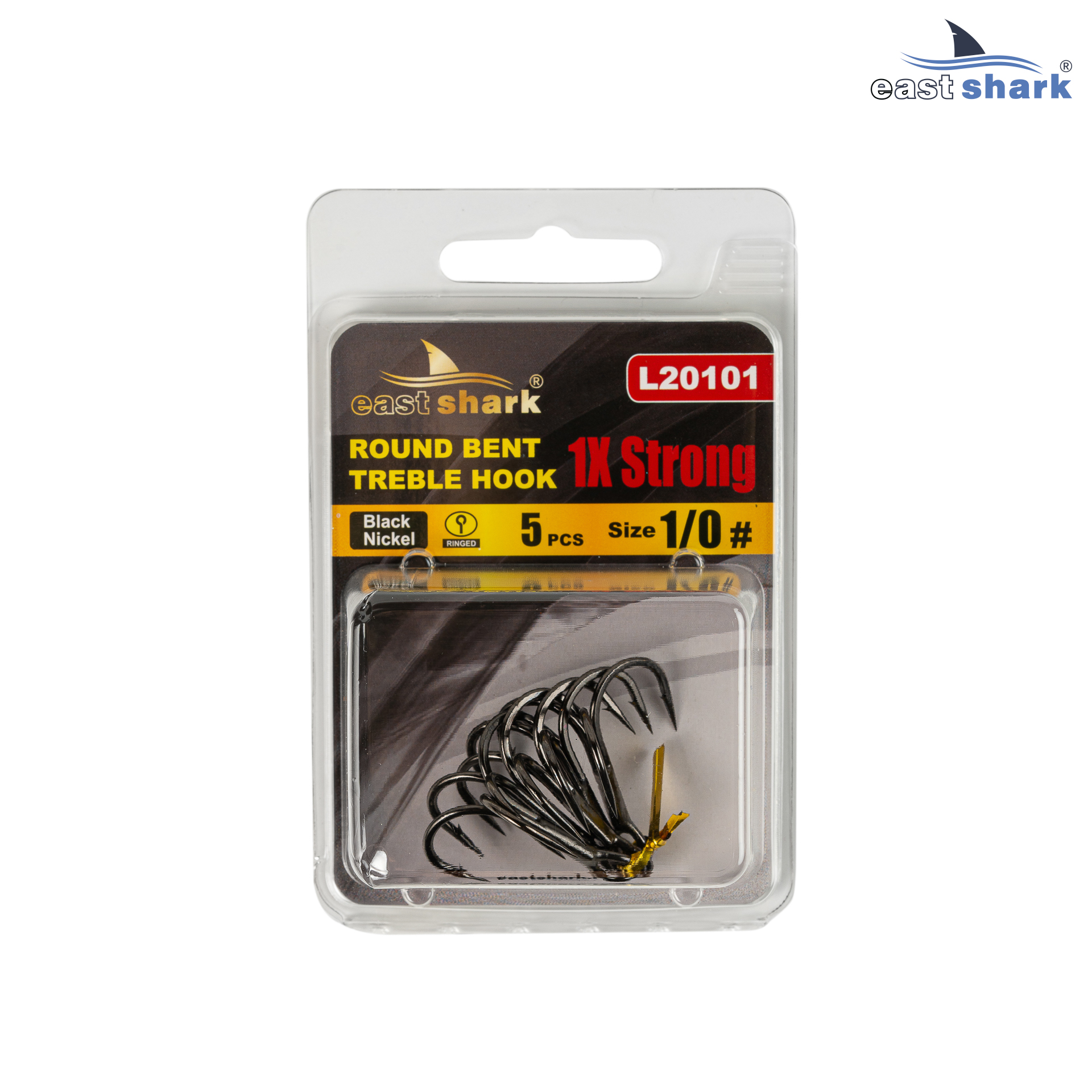 Крючок тройной EastShark 1x Strong Treble Hook №1/0 (уп.5 шт)