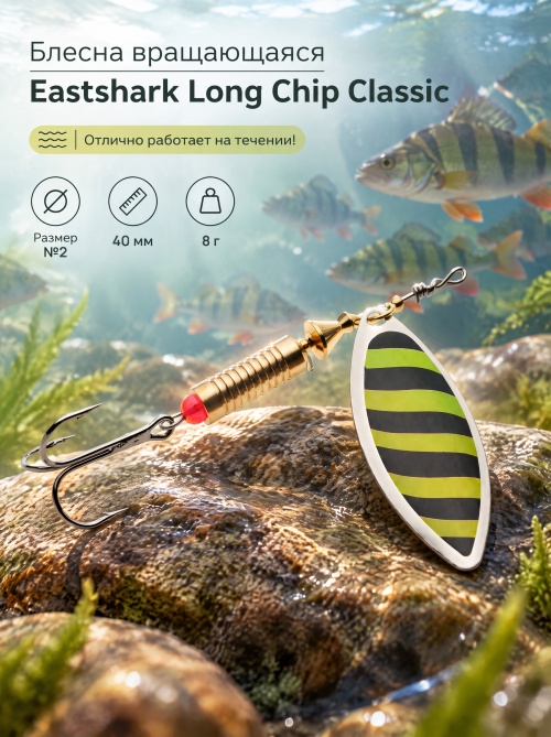 3001 Блесна вращающаяся ES Long Chip Classic №2 40mm 8g #028
