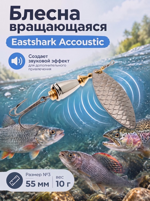 3002 Блесна вращающаяся ES Long Chip Accoustic №3 55mm 10g #010