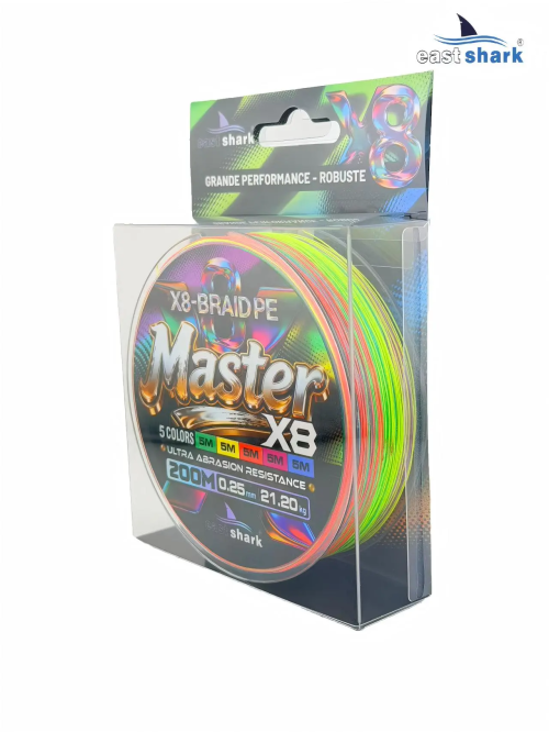 Шнур EastShark Master PE X8 200м 0,08мм #0.2 multicolor