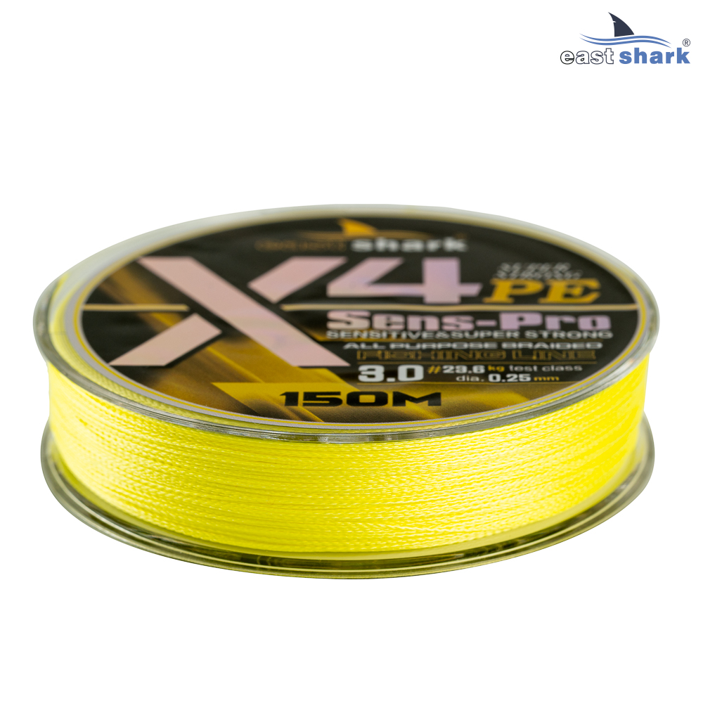 Шнур EastShark Sens-Pro X4 150м 0,08мм #0.2 желтый