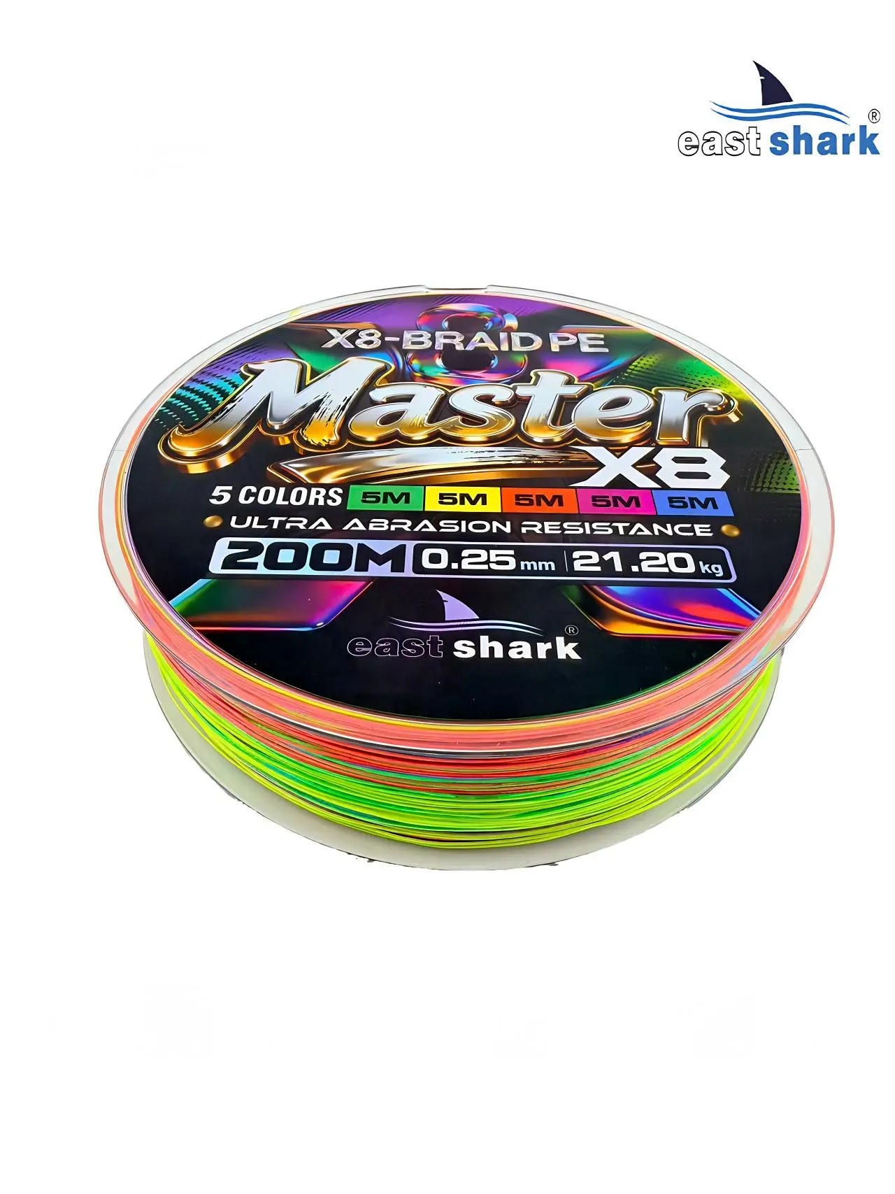 Шнур EastShark Master PE X8 200м 0,08мм #0.2 multicolor