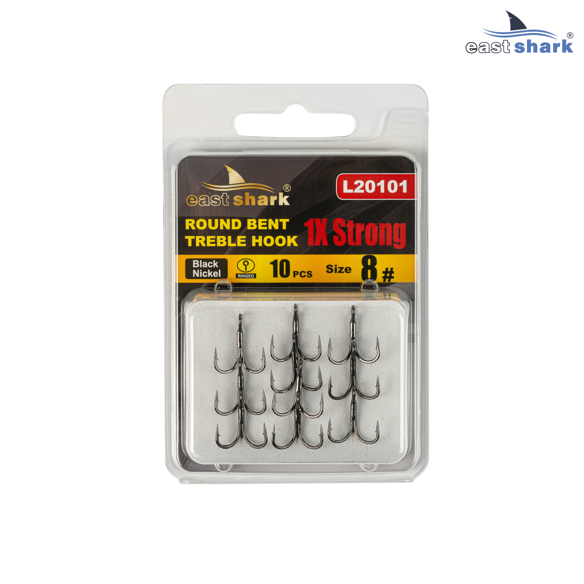 Крючок тройной EastShark 1x Strong Treble Hook №8 (уп.10 шт)