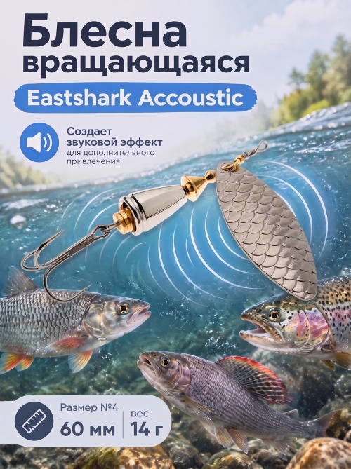 3002 Блесна вращающаяся ES Long Chip Accoustic №4 60mm 14g #010