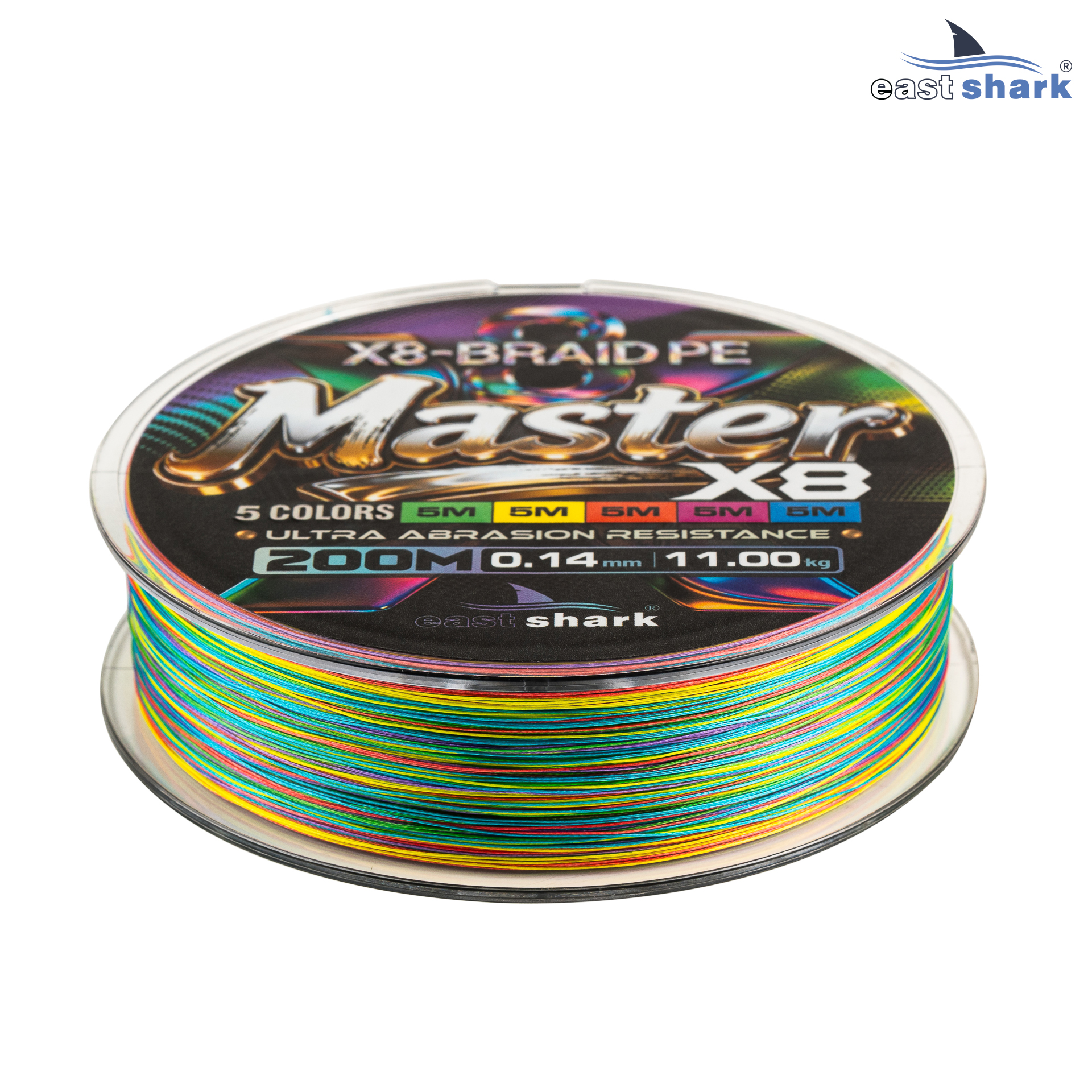 Шнур EastShark Master PE X8 200м 0,08мм #0.2 multicolor