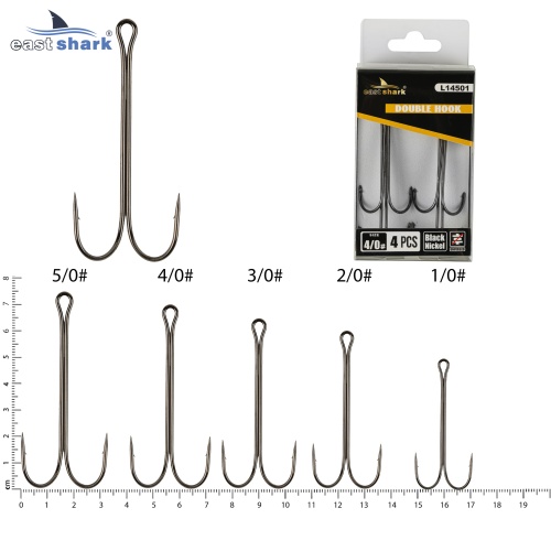Крючок двойной EastShark Double Hook Long Shank №4/0 (уп.4 шт)